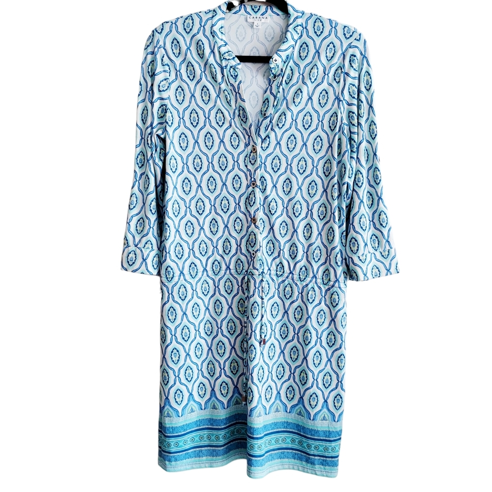 Cabana Life Blue Patterned Mini Dress